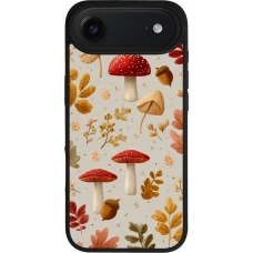 Coque iPhone Air - Silicone rigide noir Autumn 26 Mushrooms and leaves