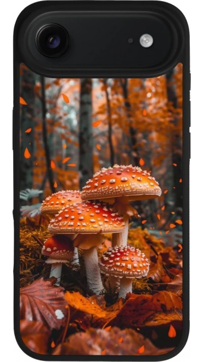 Coque iPhone Air - Silicone rigide noir Autumn 26 Mushrooms in the woods