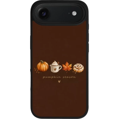 Coque iPhone Air - Silicone rigide noir Autumn 26 Pumpkin season