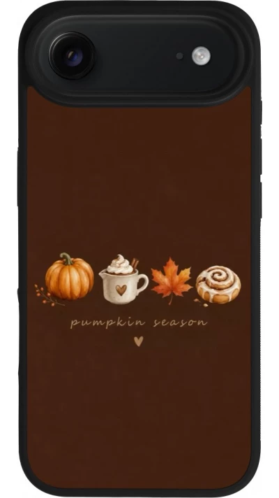 Coque iPhone Air - Silicone rigide noir Autumn 26 Pumpkin season