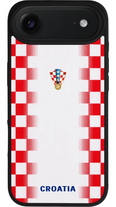 iPhone Air Case Hülle - Silikon schwarz Kroatien 2026 personalisierbares Fussballtrikot