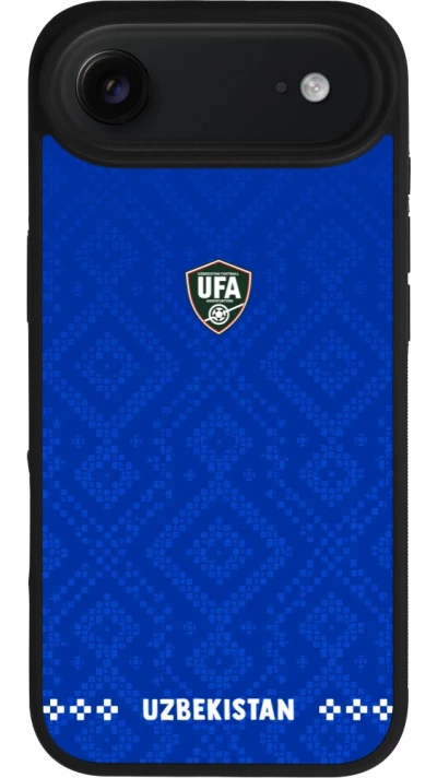 iPhone Air Case Hülle - Silikon schwarz Usbekistan 2026 personalisierbares Fussballtrikot
