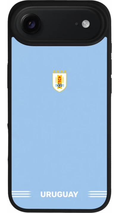 iPhone Air Case Hülle - Silikon schwarz Uruguay 2026 personalisierbares Fussballtrikot