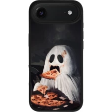 iPhone Air Case Hülle - Silikon schwarz Halloween 2026 Ghost eating pizza