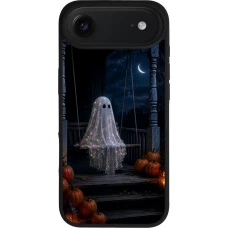 iPhone Air Case Hülle - Silikon schwarz Halloween 2026 Ghost on a swing