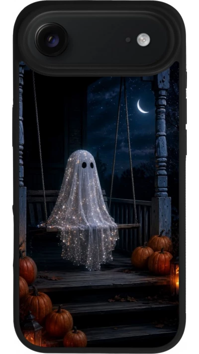 iPhone Air Case Hülle - Silikon schwarz Halloween 2026 Ghost on a swing