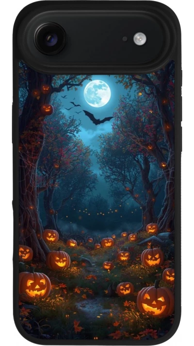 iPhone Air Case Hülle - Silikon schwarz Halloween 2026 Road of Pumpkins
