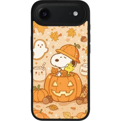 Coque iPhone Air - Silicone rigide noir Halloween 2026 Snoopy Halloween