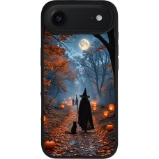 iPhone Air Case Hülle - Silikon schwarz Halloween 2026 Witch with a cat