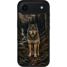 iPhone Air Case Hülle - Silikon schwarz Linocut Wold
