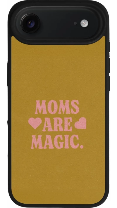 Coque iPhone Air - Silicone rigide noir Mom 2026 Are Magic