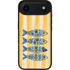 Coque iPhone Air - Silicone rigide noir Portuguese fish 2026