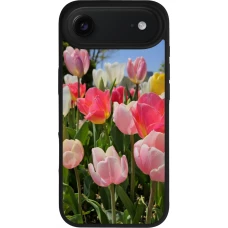 Coque iPhone Air - Silicone rigide noir Tulips Spring 2026