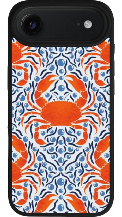 iPhone Air Case Hülle - Silikon schwarz Crabs and pearls Summer 2026