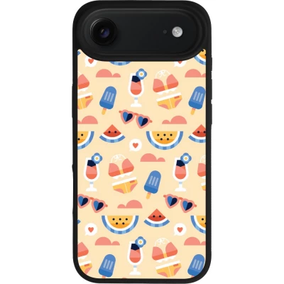 Coque iPhone Air - Silicone rigide noir Pattern Summer 2026