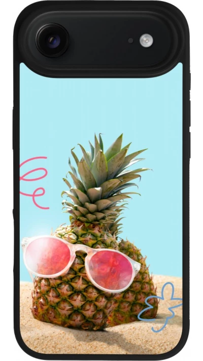 iPhone Air Case Hülle - Silikon schwarz Pineapple with glasses Summer 2026