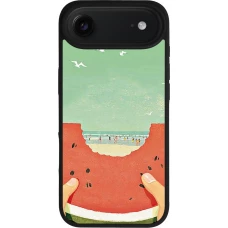 iPhone Air Case Hülle - Silikon schwarz Views through a watermelon Summer 2026
