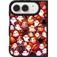 Coque iPhone Duo - Silicone rigide noir Fantômes automne mignons