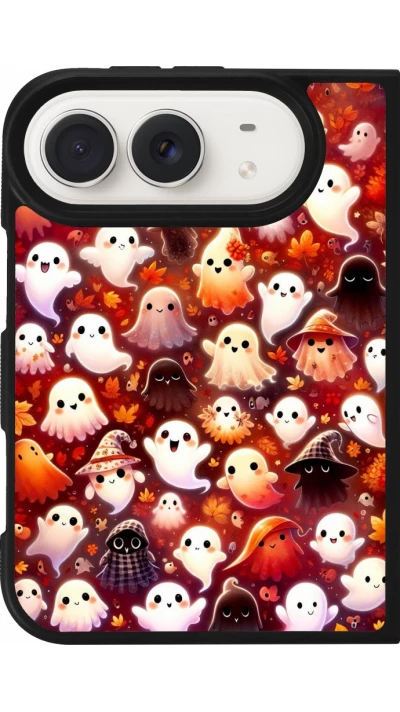 Coque iPhone Duo - Silicone rigide noir Fantômes automne mignons