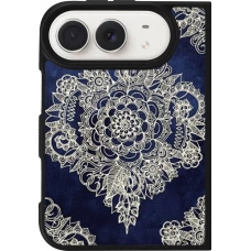 Coque iPhone Duo - Silicone rigide noir Cream Flower Moroccan