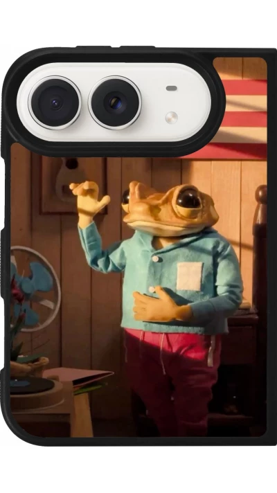 Coque iPhone Duo - Silicone rigide noir Dancing frog DTMF