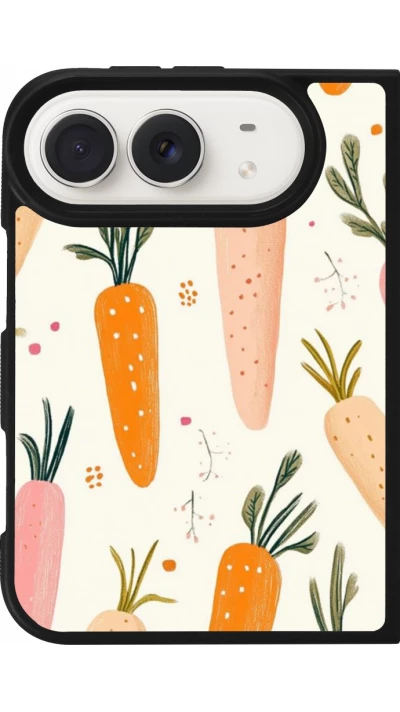 Coque iPhone Duo - Silicone rigide noir Easter 2026 Illustration carrots