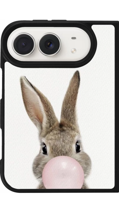 Coque iPhone Duo - Silicone rigide noir Easter 2023 bubble gum bunny
