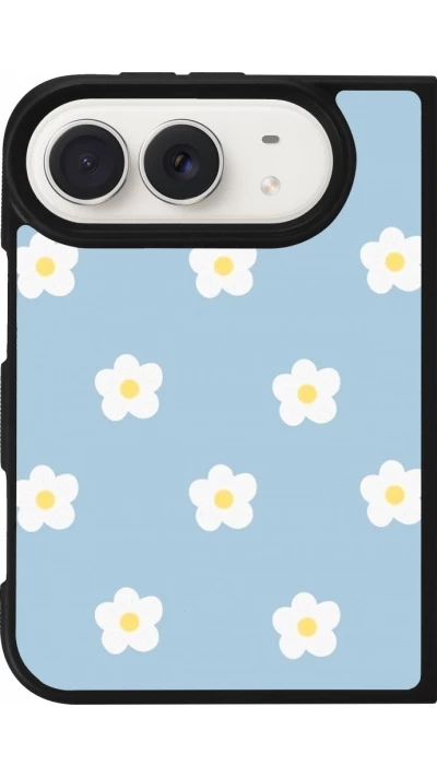 Coque iPhone Duo - Silicone rigide noir Easter 2024 daisy flower