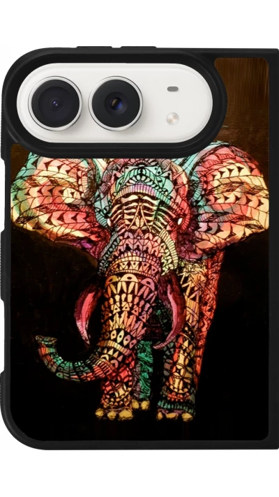 Coque iPhone Duo - Silicone rigide noir Elephant 02