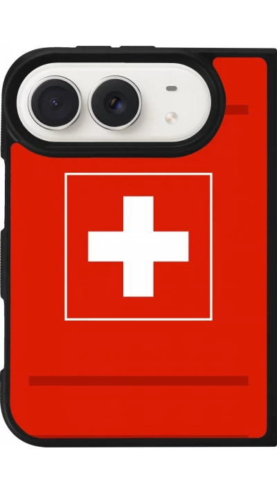 Coque iPhone Duo - Silicone rigide noir Euro 2020 Switzerland