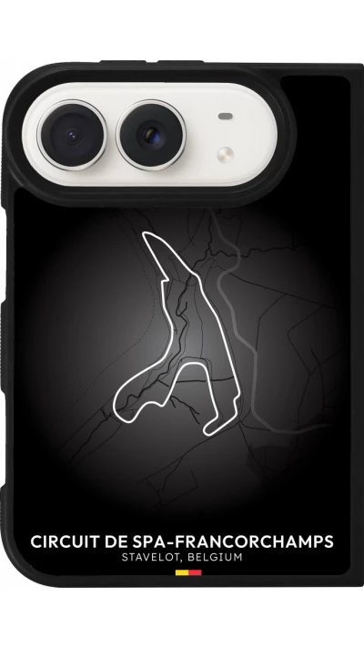 Coque iPhone Duo - Silicone rigide noir F1 Track 2025 Belgium