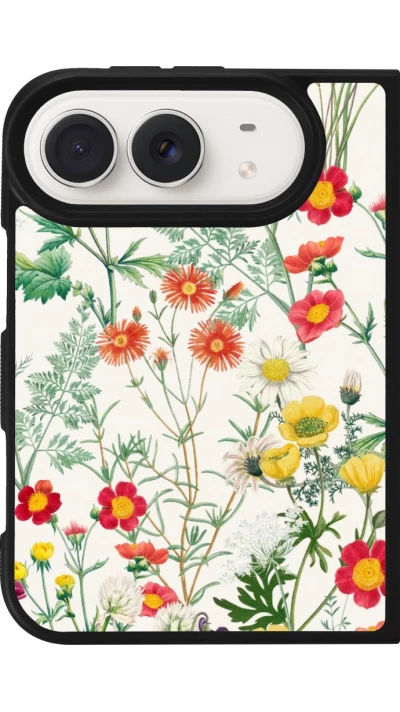 Coque iPhone Duo - Silicone rigide noir Flora Botanical Wildlife