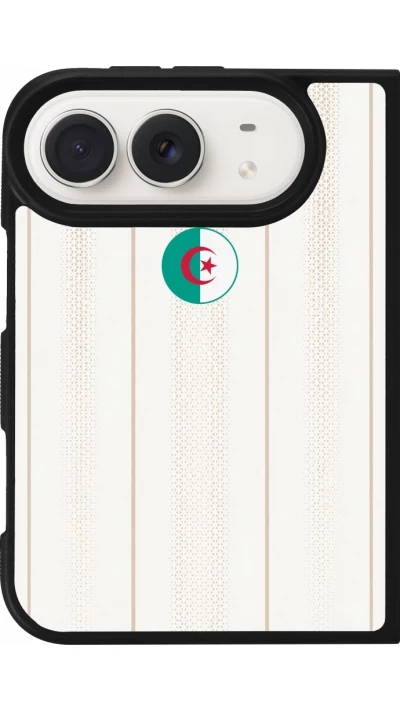 Coque iPhone Duo - Silicone rigide noir Maillot de football Alge?rie 2026 personnalisable
