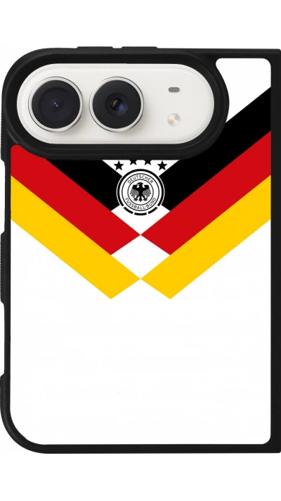 Coque iPhone Duo - Silicone rigide noir Maillot de football Allemagne 2026 personnalisable