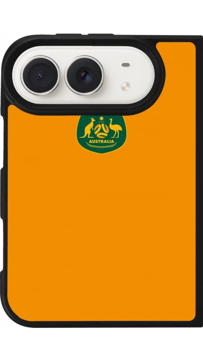 Coque iPhone Duo - Silicone rigide noir Maillot de football Australie 2026 personnalisable