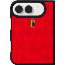 Coque iPhone Duo - Silicone rigide noir Maillot de football Belgique 2026 personnalisable