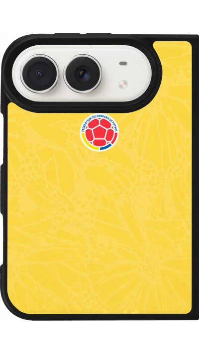 Coque iPhone Duo - Silicone rigide noir Maillot de football Colombie 2026 personnalisable