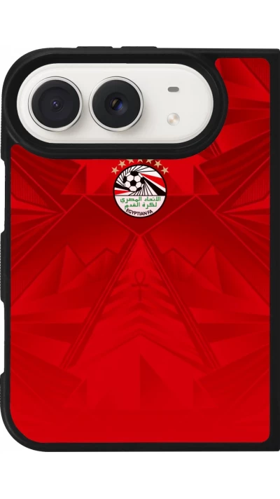Coque iPhone Duo - Silicone rigide noir Maillot de football Égypte 2026 personnalisable