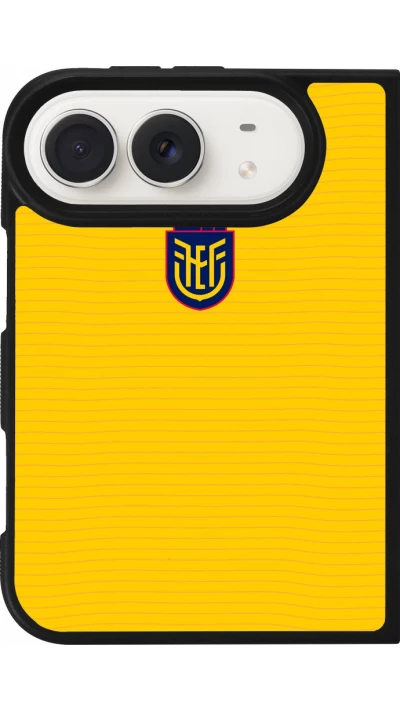 Coque iPhone Duo - Silicone rigide noir Maillot de football Équateur 2026 personnalisable