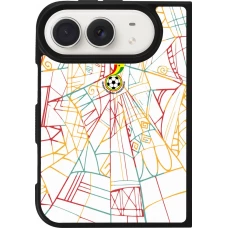 Coque iPhone Duo - Silicone rigide noir Maillot de football Ghana 2026 personnalisable