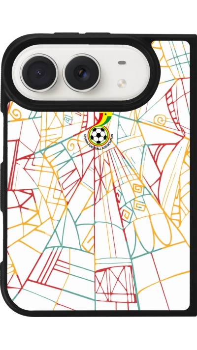 Coque iPhone Duo - Silicone rigide noir Maillot de football Ghana 2026 personnalisable