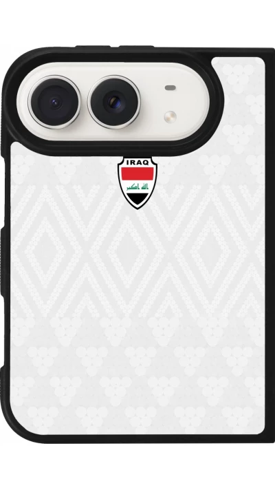 Coque iPhone Duo - Silicone rigide noir Maillot de football Irak 2026 personnalisable