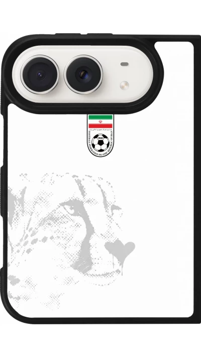 Coque iPhone Duo - Silicone rigide noir Maillot de football Iran 2026 personnalisable