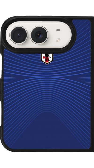 Coque iPhone Duo - Silicone rigide noir Maillot de football Japon 2026 personnalisable