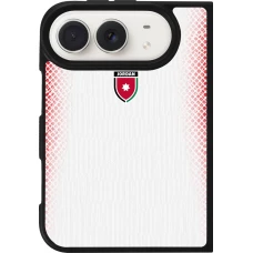 Coque iPhone Duo - Silicone rigide noir Maillot de football Jordanie 2026 personnalisable