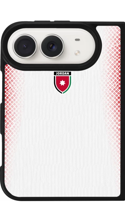 Coque iPhone Duo - Silicone rigide noir Maillot de football Jordanie 2026 personnalisable
