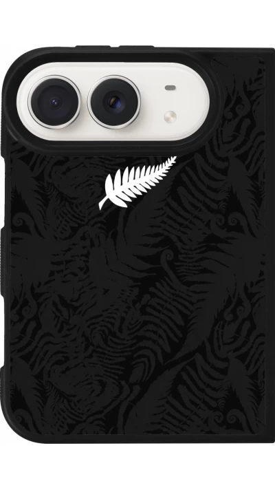 iPhone Duo Case Hülle - Silikon schwarz Neuseeland 2026 personalisierbares Fussballtrikot