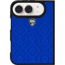 Coque iPhone Duo - Silicone rigide noir Maillot de football Ouzbékistan 2026 personnalisable