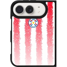 Coque iPhone Duo - Silicone rigide noir Maillot de football Paraguay 2026 personnalisable