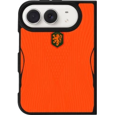 Coque iPhone Duo - Silicone rigide noir Maillot de football Pays-Bas 2026 personnalisable